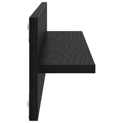 vidaXL Wall Shelf 2 pcs Black Oak 80 x 11.5 x 18 cm Engineered Wood