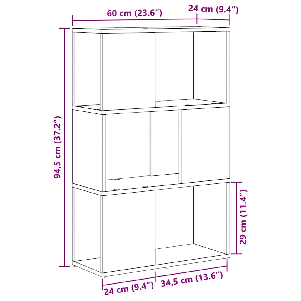 vidaXL TV Cabinet Set Black 60 x 24 x 94.5 cm Engineered Wood