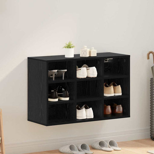 vidaXL Shoe Cabinet 77.5 x 30 x 51 cm Engineered Wood Black Oak