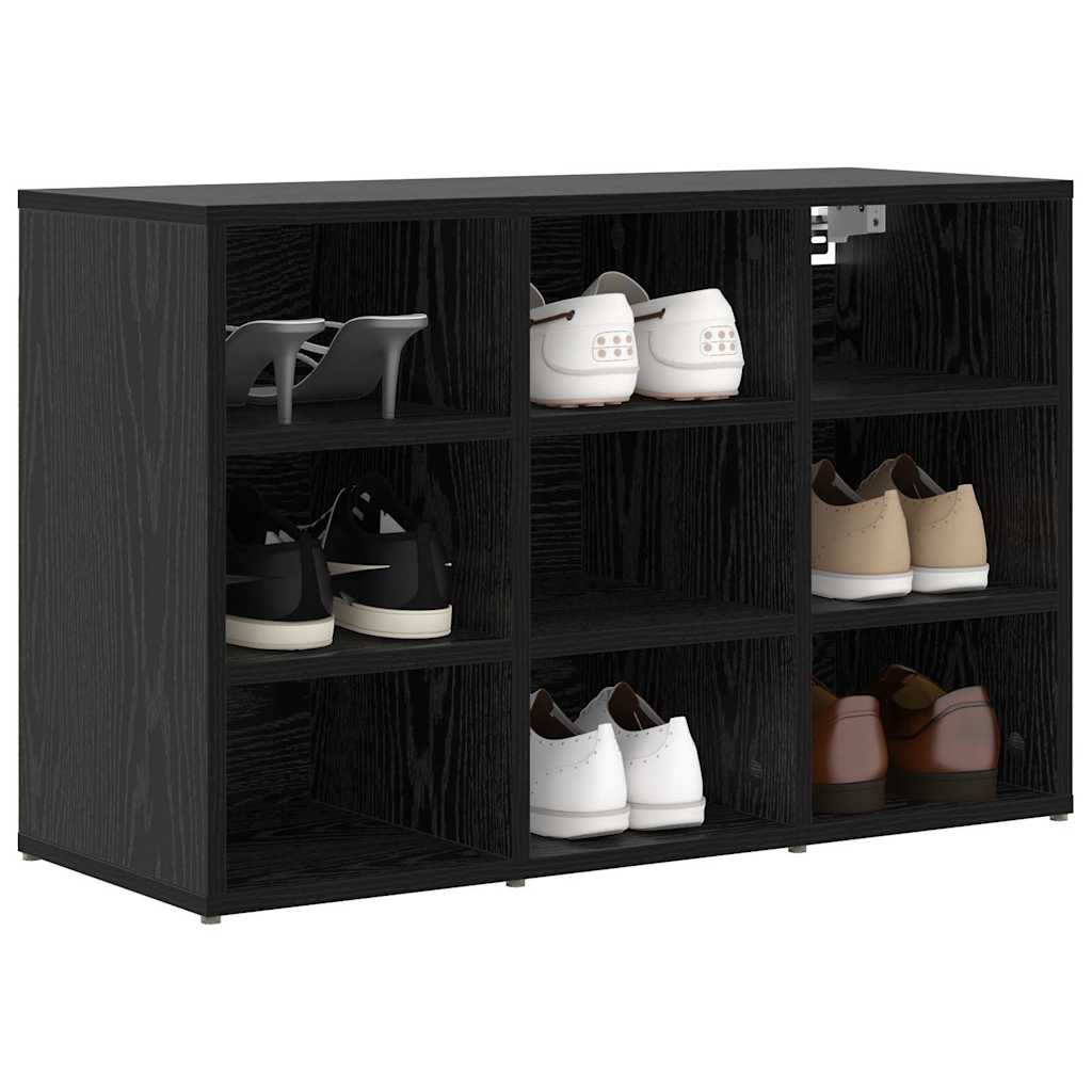 vidaXL Shoe Cabinet 77.5 x 30 x 51 cm Engineered Wood Black Oak