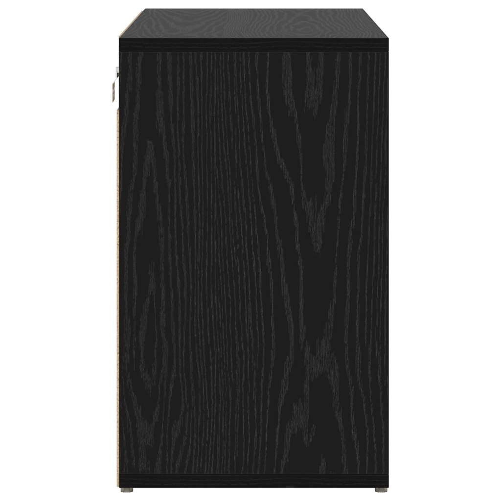 vidaXL Shoe Cabinet 77.5 x 30 x 51 cm Engineered Wood Black Oak