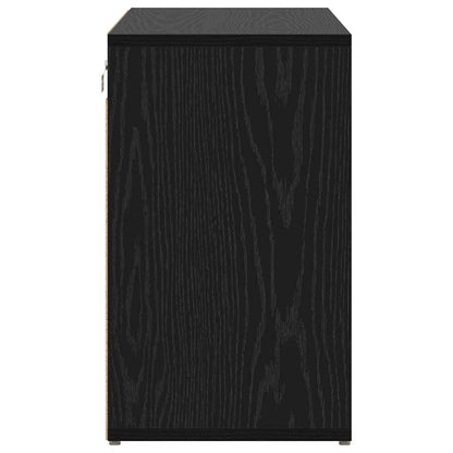 vidaXL Shoe Cabinet 77.5 x 30 x 51 cm Engineered Wood Black Oak