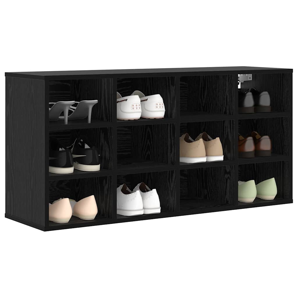 vidaXL Shoe Cabinet 103 x 30 x 51 cm Engineered Wood Black Oak