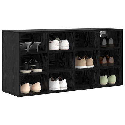 vidaXL Shoe Cabinet 103 x 30 x 51 cm Engineered Wood Black Oak
