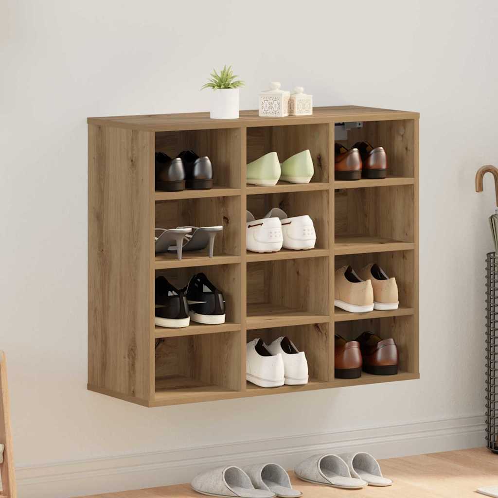 vidaXL Shoe Cabinet 77.5 x 30 x 67 cm Engineered Wood Artisan Oak