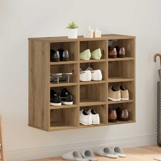 vidaXL Shoe Cabinet 77.5 x 30 x 67 cm Engineered Wood Artisan Oak