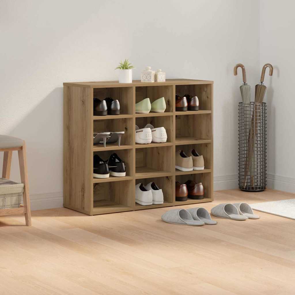 vidaXL Shoe Cabinet 77.5 x 30 x 67 cm Engineered Wood Artisan Oak