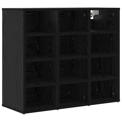 vidaXL Shoe Cabinet 77.5 x 30 x 67 cm Engineered Wood Black Oak