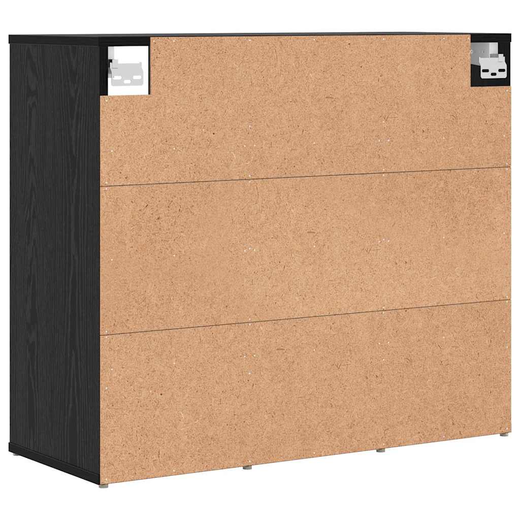 vidaXL Shoe Cabinet 77.5 x 30 x 67 cm Engineered Wood Black Oak
