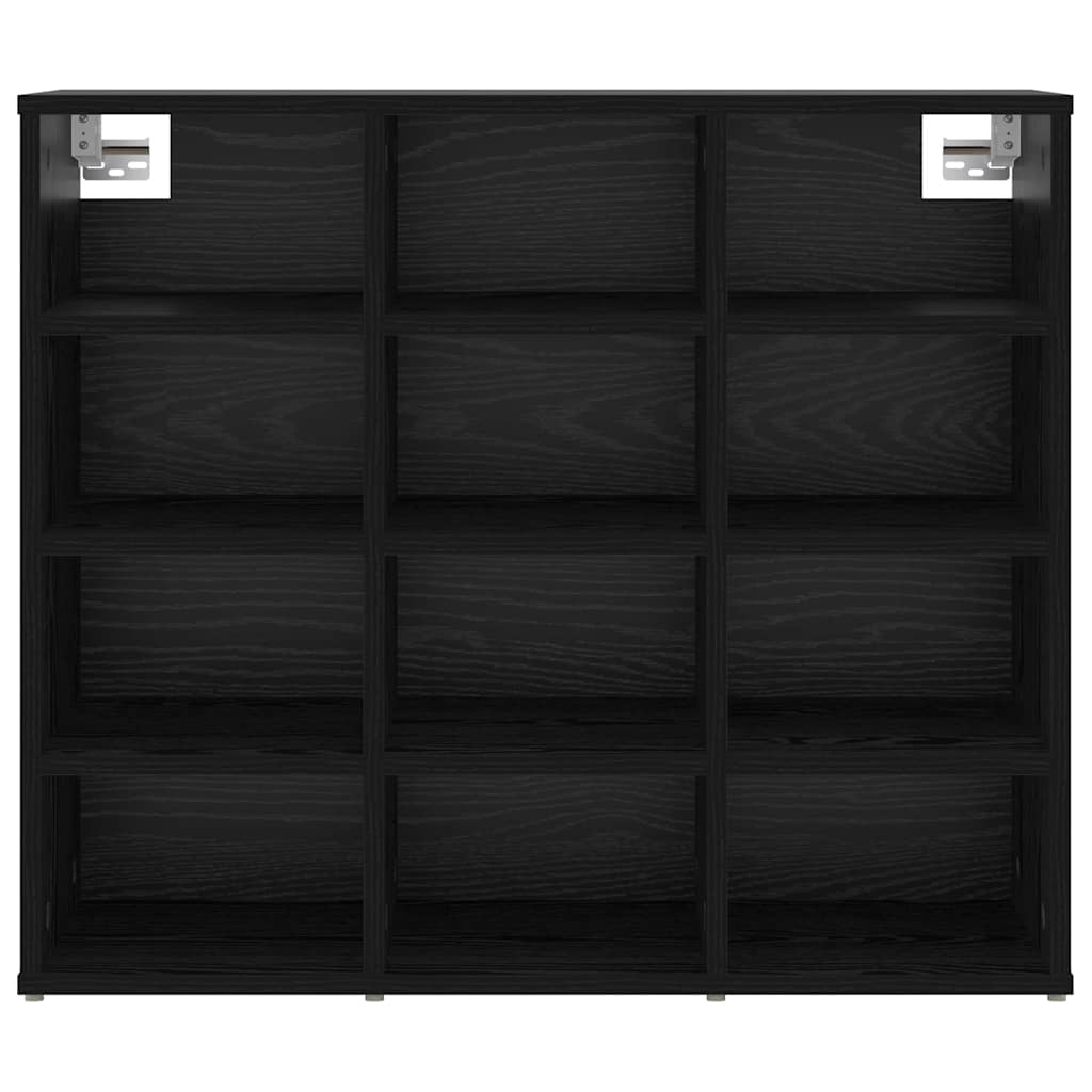 vidaXL Shoe Cabinet 77.5 x 30 x 67 cm Engineered Wood Black Oak