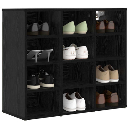 vidaXL Shoe Cabinet 77.5 x 30 x 67 cm Engineered Wood Black Oak