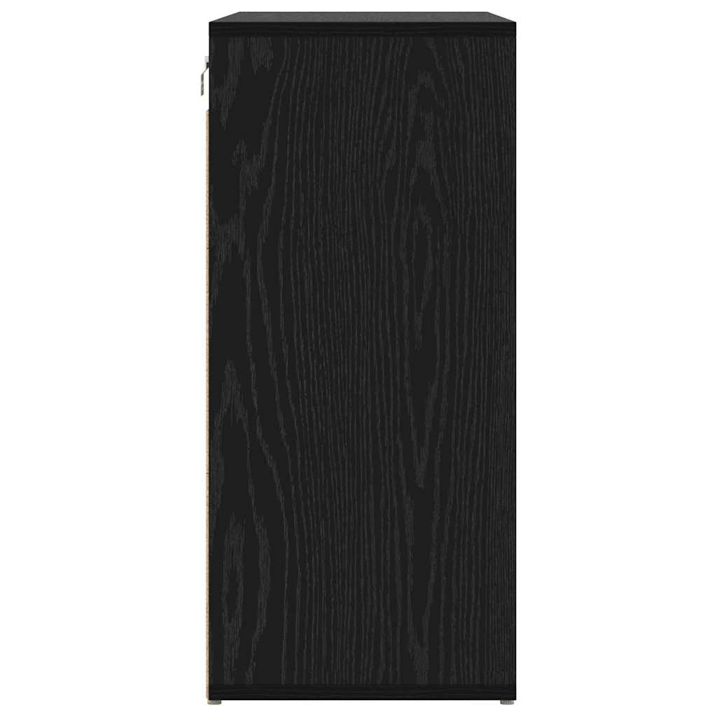 vidaXL Shoe Cabinet 77.5 x 30 x 67 cm Engineered Wood Black Oak