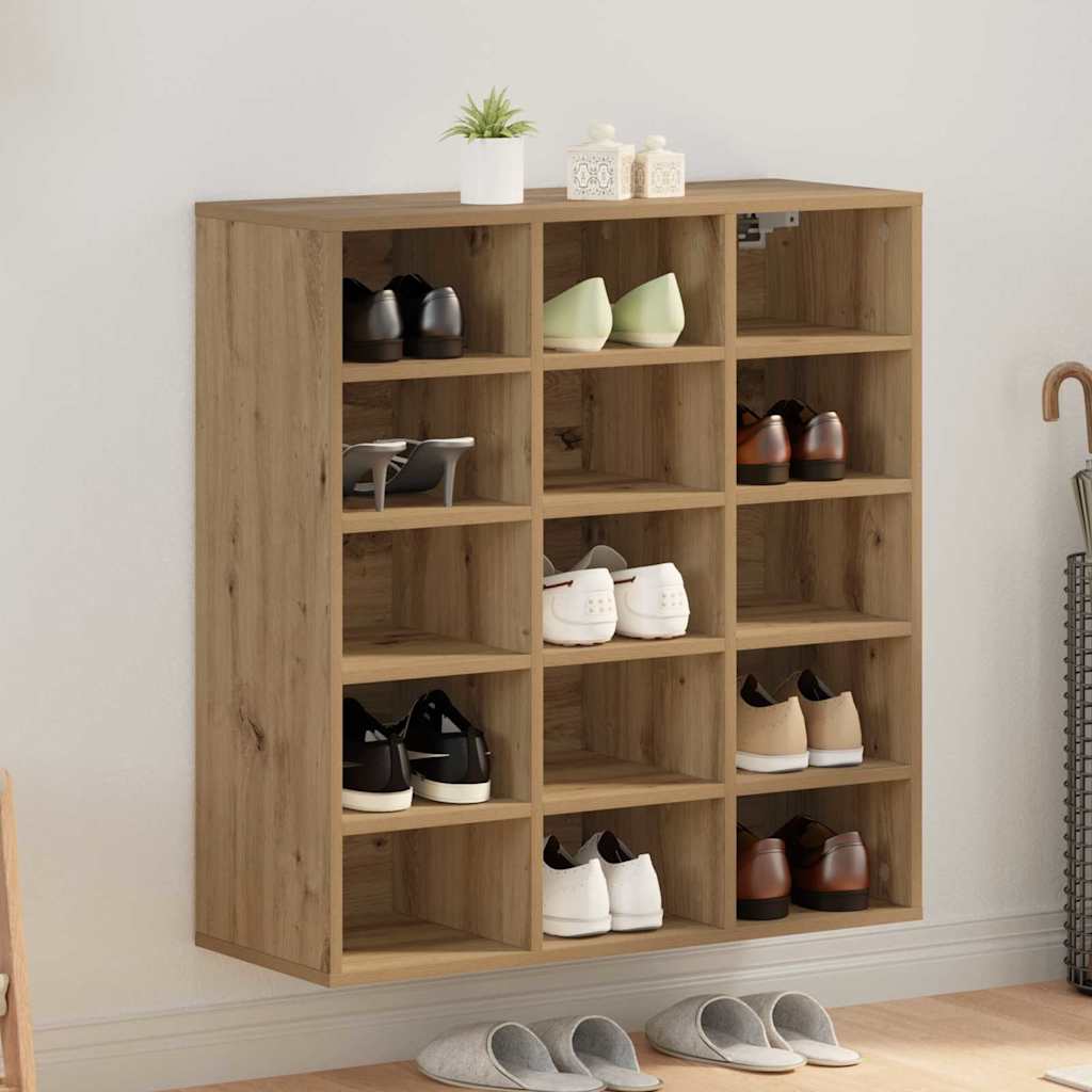 vidaXL Shoe Cabinet 77.5 x 30 x 83.5 cm Engineered Wood Artisan Oak