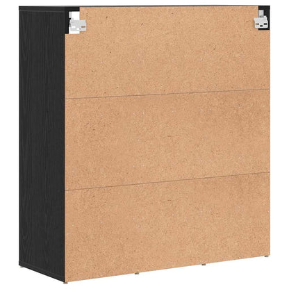 vidaXL Shoe Cabinet 77.5 x 30 x 83.5 cm Engineered Wood Black Oak