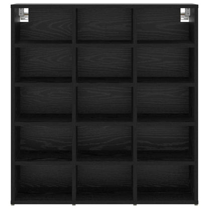 vidaXL Shoe Cabinet 77.5 x 30 x 83.5 cm Engineered Wood Black Oak