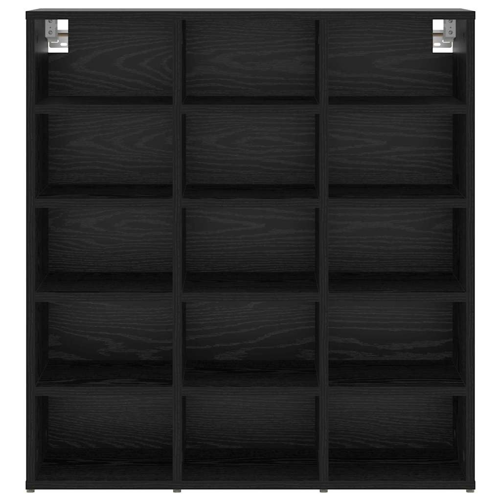 vidaXL Shoe Cabinet 77.5 x 30 x 83.5 cm Engineered Wood Black Oak