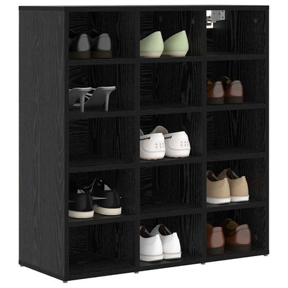 vidaXL Shoe Cabinet 77.5 x 30 x 83.5 cm Engineered Wood Black Oak