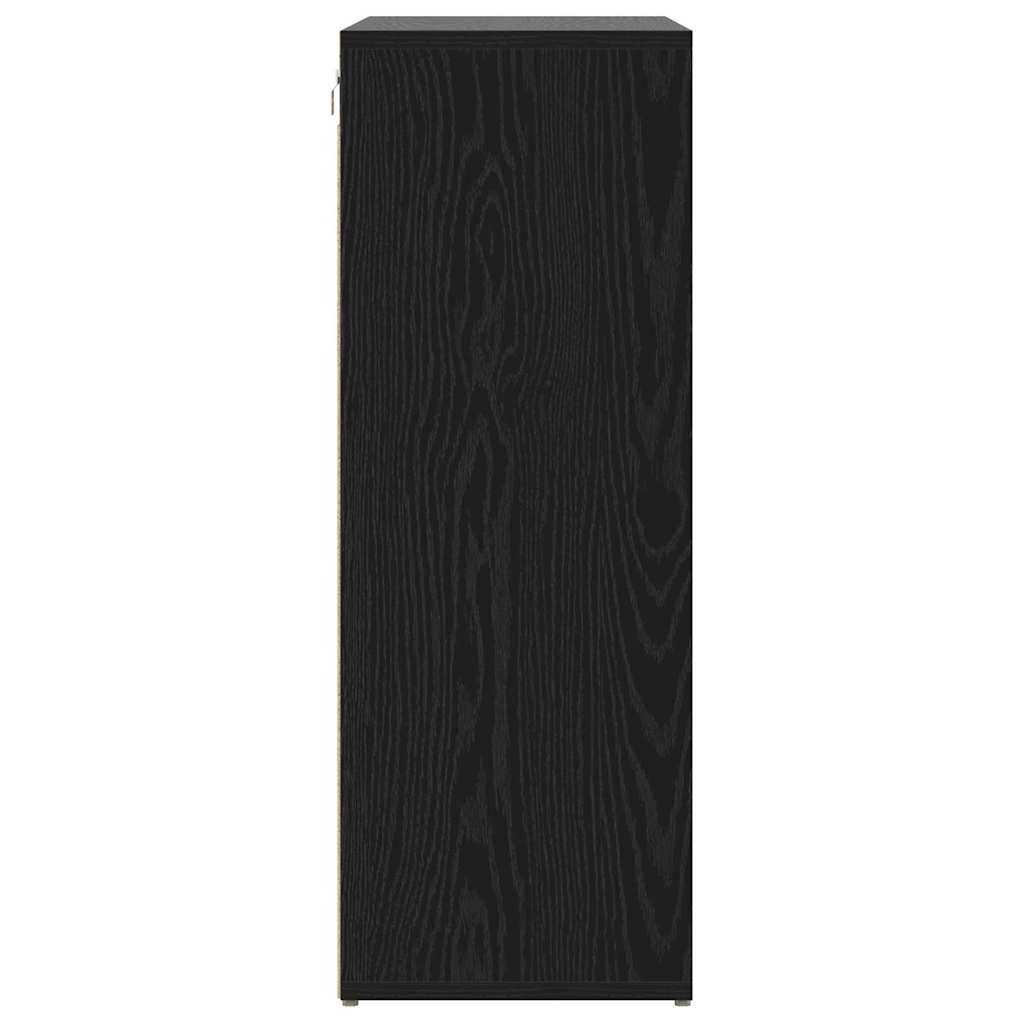 vidaXL Shoe Cabinet 77.5 x 30 x 83.5 cm Engineered Wood Black Oak