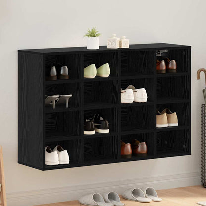 vidaXL Shoe Cabinet 103 x 30 x 67 cm Engineered Wood Black Oak