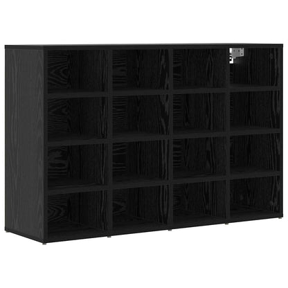 vidaXL Shoe Cabinet 103 x 30 x 67 cm Engineered Wood Black Oak