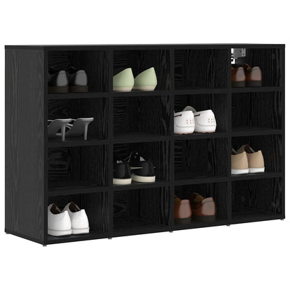 vidaXL Shoe Cabinet 103 x 30 x 67 cm Engineered Wood Black Oak