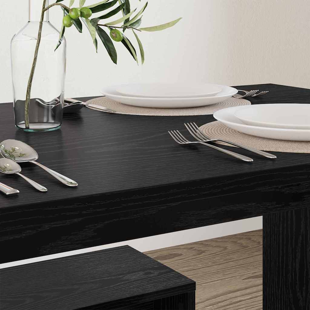 vidaXL Dining Set 2 pcs Black oak Engineered Wood