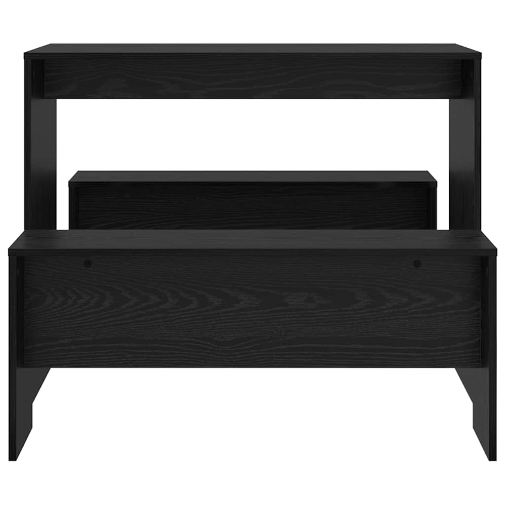 vidaXL Dining Set 2 pcs Black oak Engineered Wood