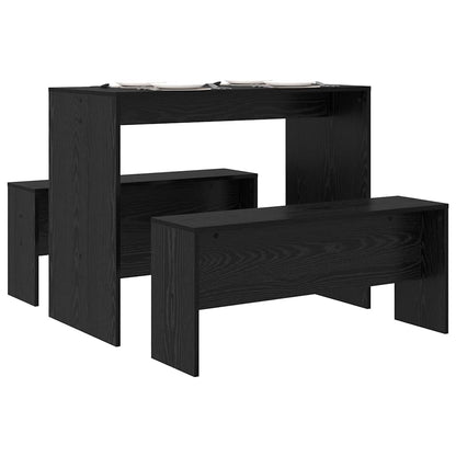 vidaXL Dining Set 2 pcs Black oak Engineered Wood
