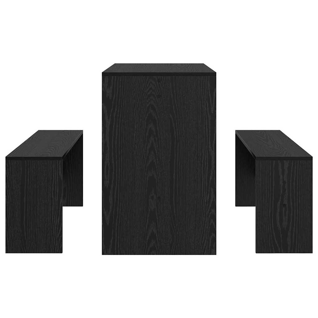 vidaXL Dining Set 2 pcs Black oak Engineered Wood