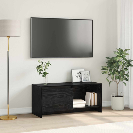 vidaXL TV Cabinet Set 90 x 35 x 40 cm Black Oak Engineered Wood