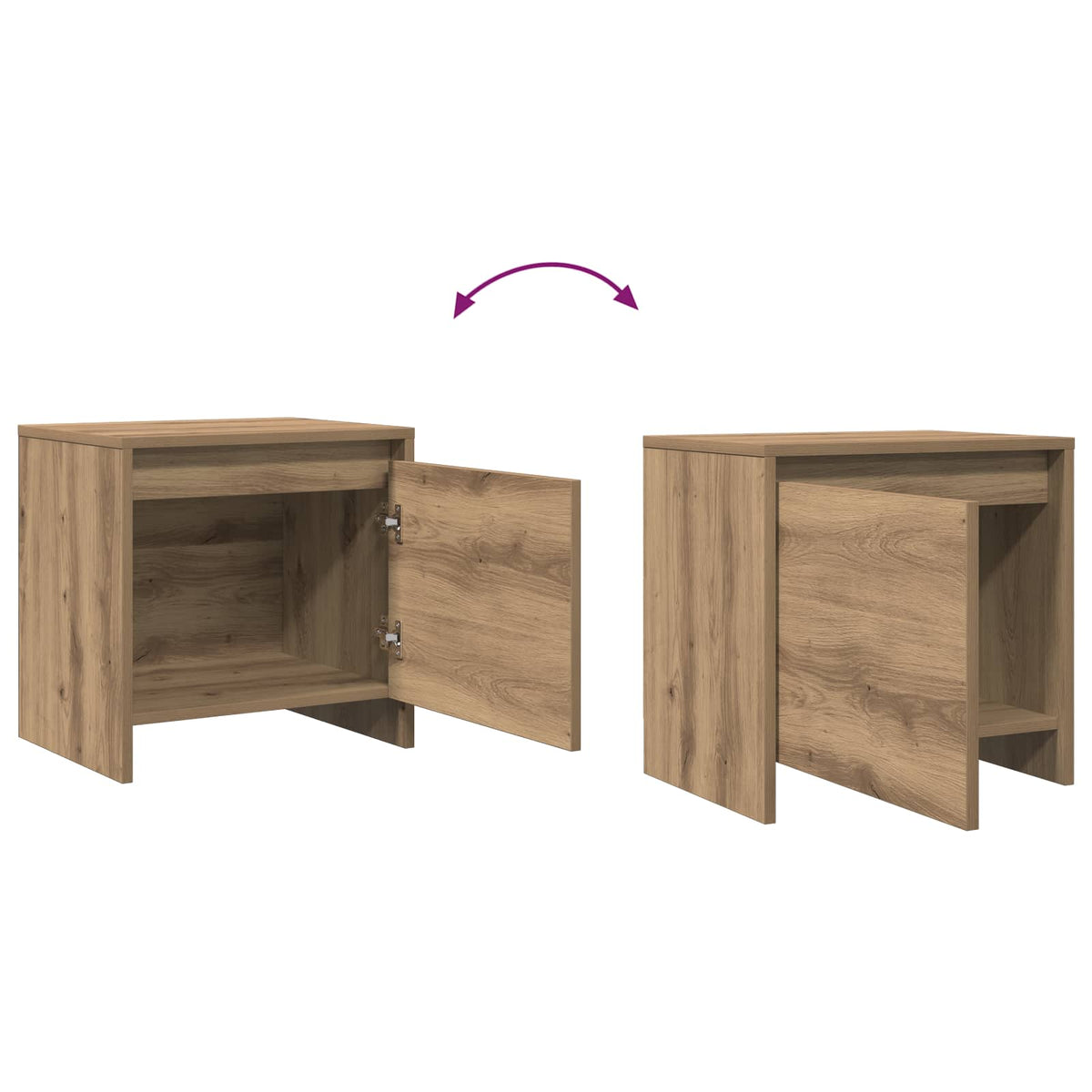 vidaXL Bedside Cabinet Artisan Oak 45 x 34 x 44.5 cm Engineered Wood