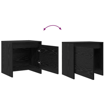 vidaXL Bedside Cabinet Black Oak 45 x 34 x 44.5 cm Engineered Wood