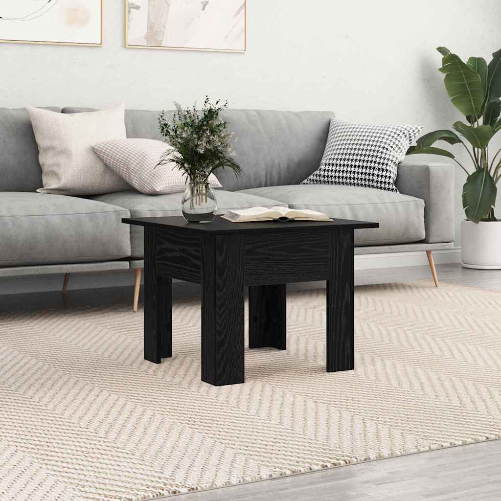vidaXL Coffee Table Black Oak 55 x 55 x 42 cm Engineered Wood