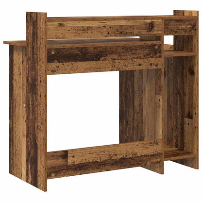 vidaXL Desk with Shelf Old Wood 97 x 45 x 90 cm Engineered Wood