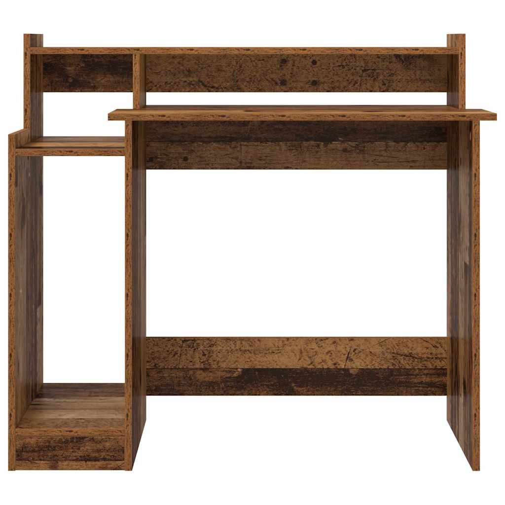vidaXL Desk with Shelf Old Wood 97 x 45 x 90 cm Engineered Wood