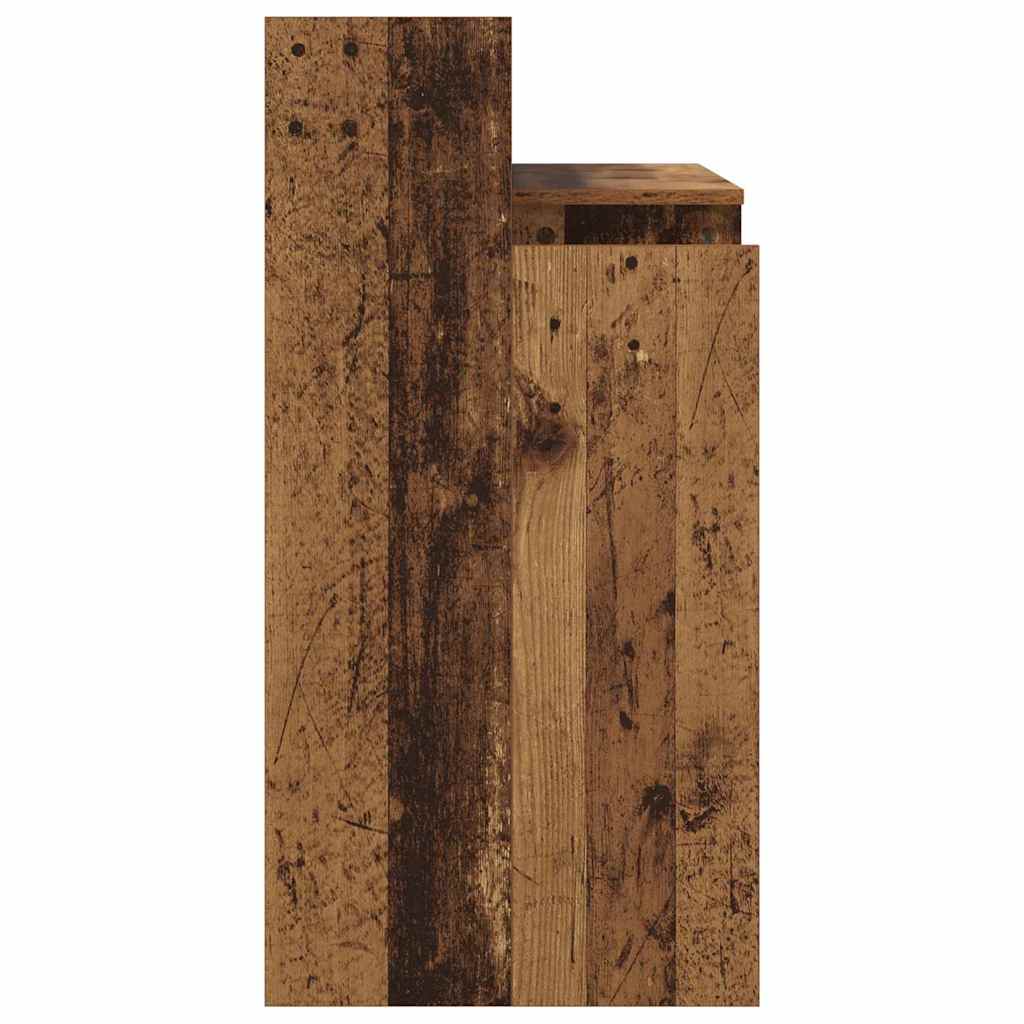 vidaXL Desk with Shelf Old Wood 97 x 45 x 90 cm Engineered Wood