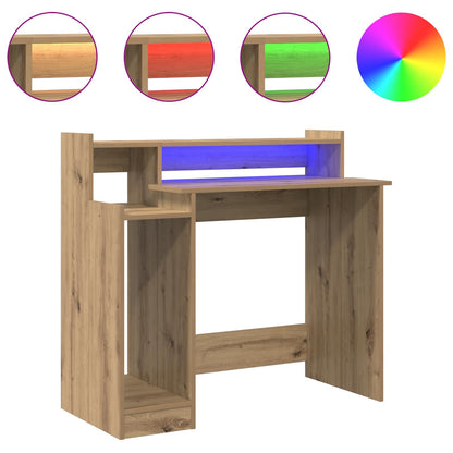 vidaXL Desk with Shelf Artisan Oak 97 x 45 x 90 cm Engineered Wood