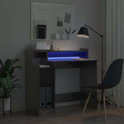 vidaXL Desk with Shelf Black Oak 97 x 45 x 90 cm Engineered Wood