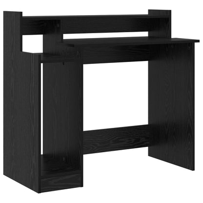 vidaXL Desk with Shelf Black Oak 97 x 45 x 90 cm Engineered Wood