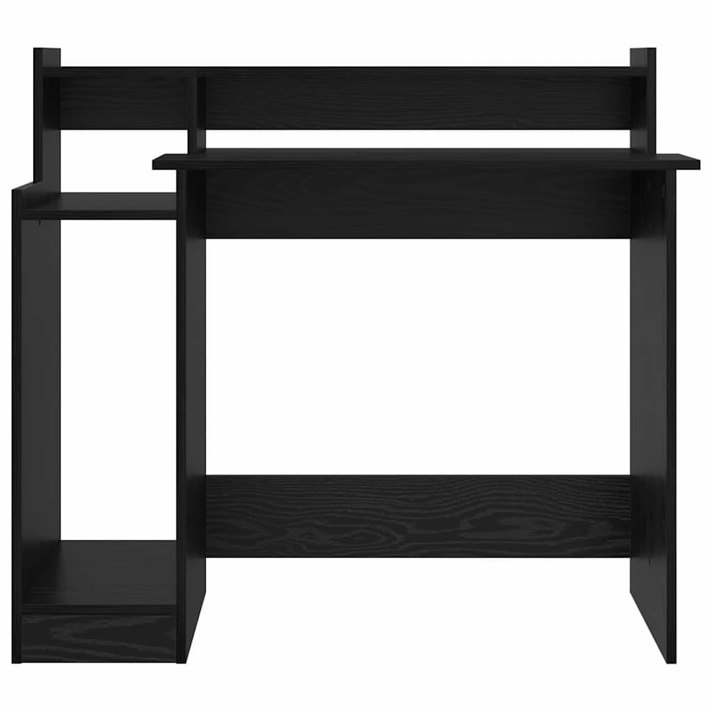 vidaXL Desk with Shelf Black Oak 97 x 45 x 90 cm Engineered Wood