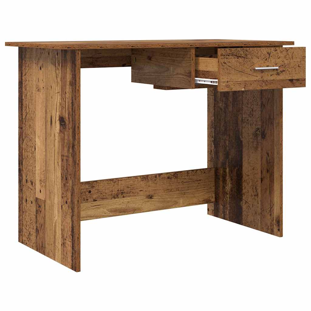 vidaXL Desk with Drawer Old Wood 100 x 50 x 76 cm Engineered Wood