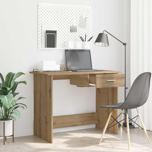 vidaXL Desk Artisan Oak 100 x 50 x 76 cm Engineered Wood