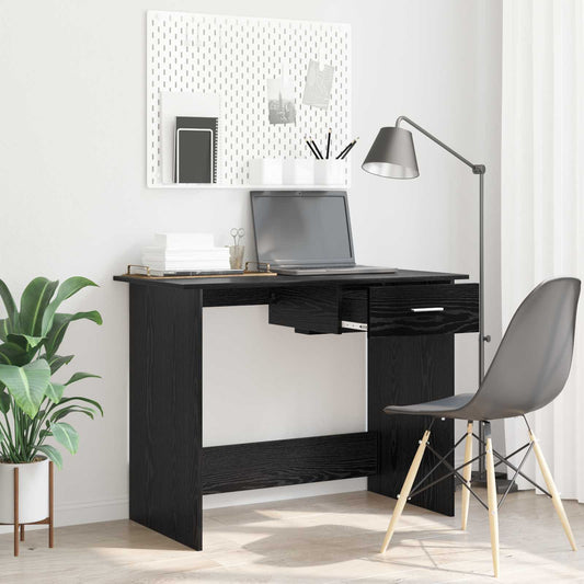 vidaXL Desk Black Oak 100 x 50 x 76 cm Engineered Wood