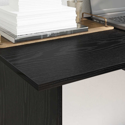 vidaXL Desk Black Oak 100 x 50 x 76 cm Engineered Wood