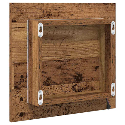 vidaXL LED Bathroom Mirror Old Wood 40 x 37 x 8.5 cm Engineered Wood