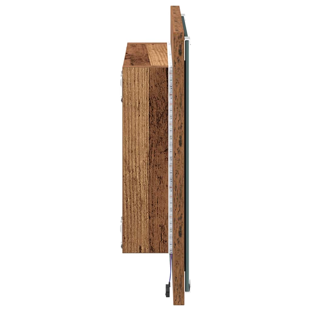 vidaXL LED Bathroom Mirror Old Wood 40 x 37 x 8.5 cm Engineered Wood