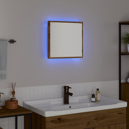 vidaXL LED Bathroom Mirror Artisan Oak 40 x 37 x 8.5 cm