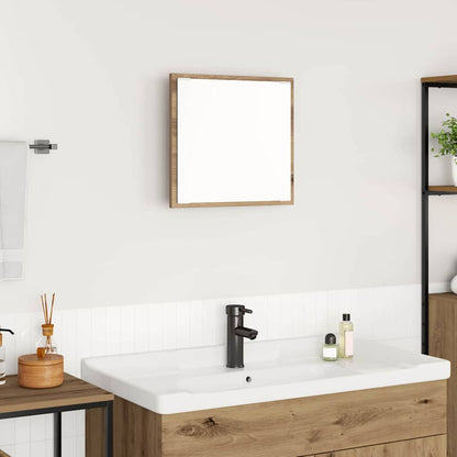 vidaXL LED Bathroom Mirror Artisan Oak 40 x 37 x 8.5 cm
