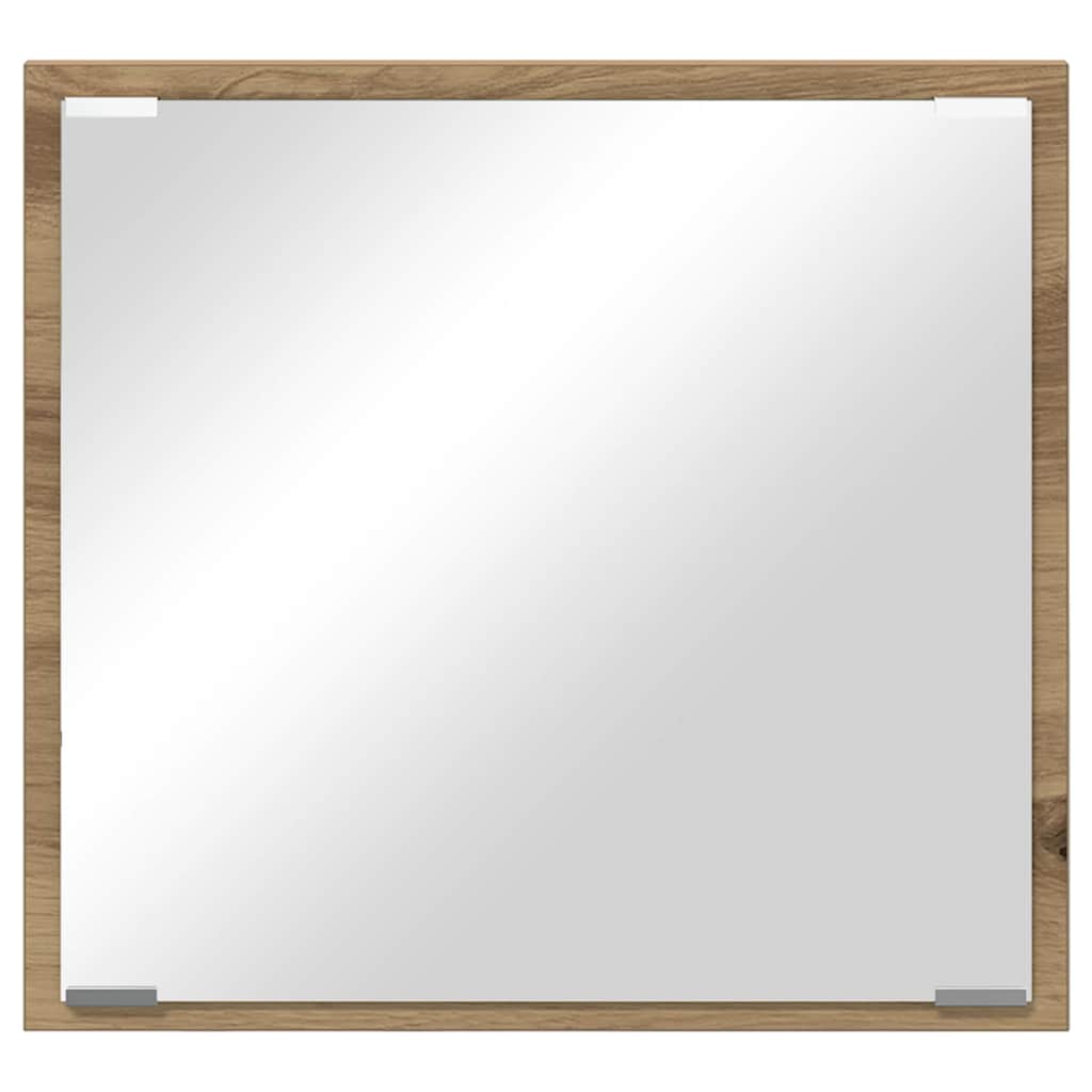 vidaXL LED Bathroom Mirror Wall-mounted Artisan Oak 40 x 37 x 8.5 cm