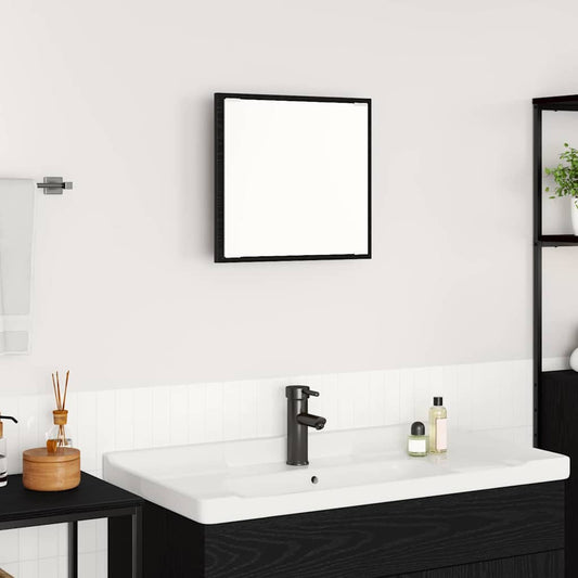 vidaXL LED Bathroom Mirror Black Oak 40 x 37 x 8.5 cm Engineered Wood
